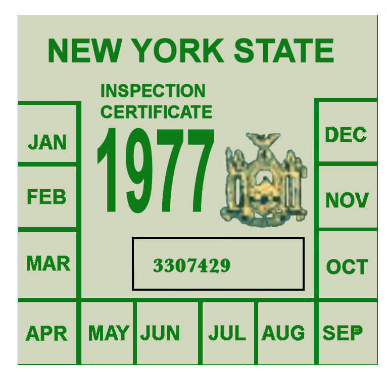 (image for) 1977 New York INSPECTION Sticker